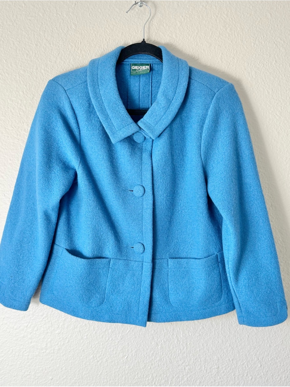 Vintage Geiger of Austria Blue Wool Jacket Size Small